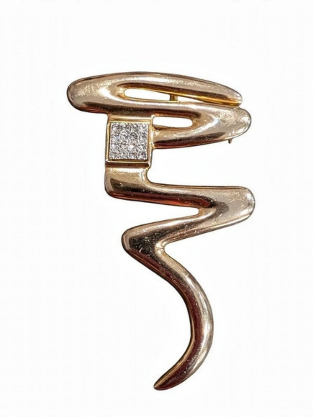 Park Lane Vintage 1980s Gold Tone Rhinestone Pendant Brooch